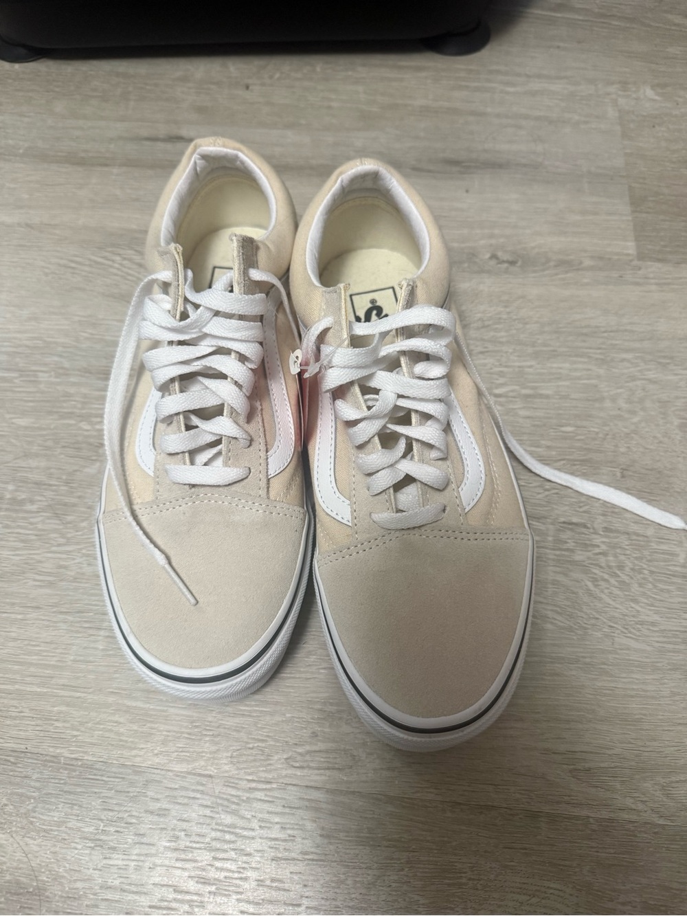 Classic Low-Top Vans in Beige and White